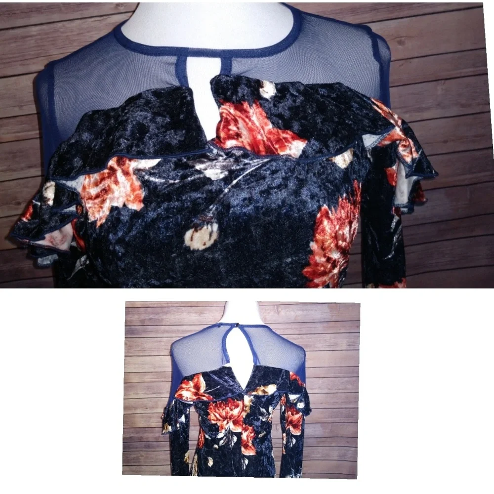 Navy Floral Dress - Picture 5 of 7